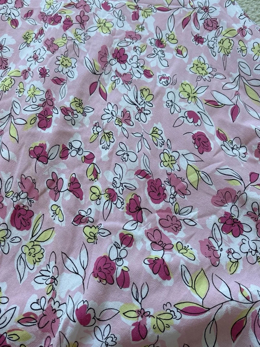 LOFT Pink Floral Y2K Empire Mini Dress 4P - Picture 7 of 7
